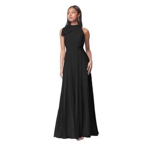 AZAZIE CAILYN Long Black Flowy Pleated Chiffon Dress Size 2